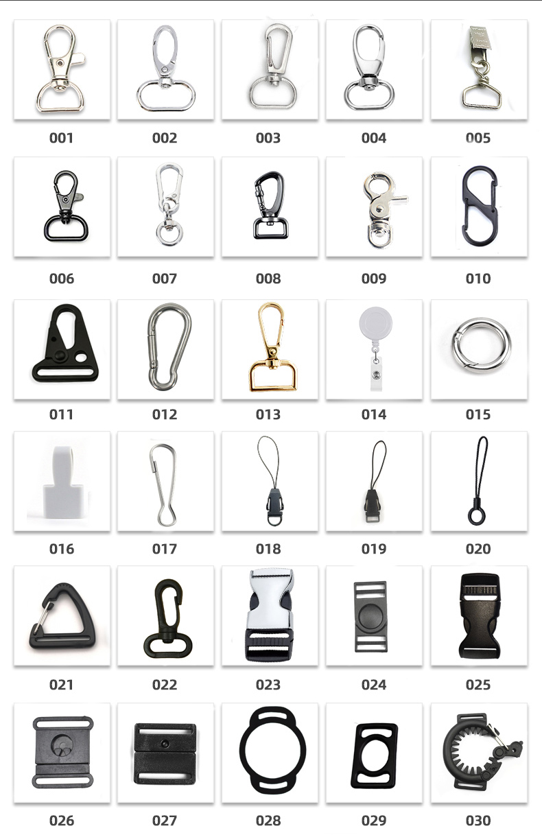 What lanyard accessories are commonly used?